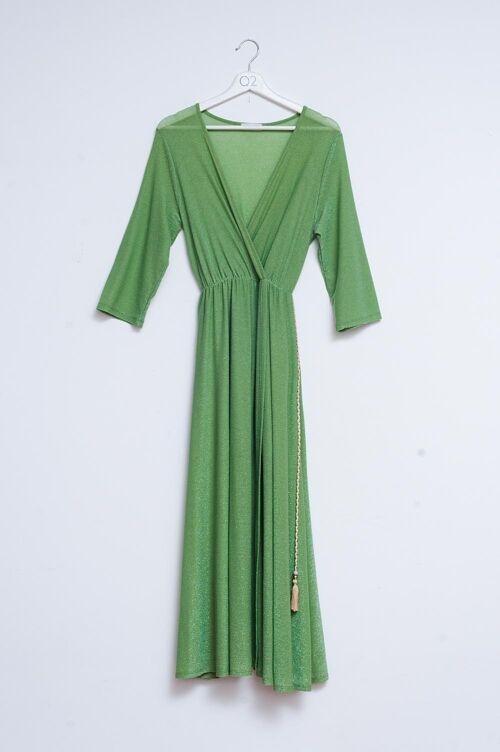 Maxi dress in shimmer green