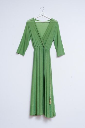 Robe longue en vert scintillant 1