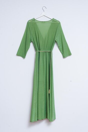 Robe longue en vert scintillant 2