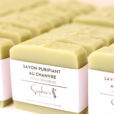 Purifying soap with hemp seed oil