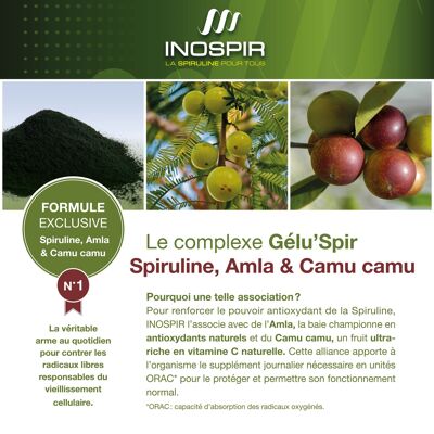Gelu’Spir - Antioxidant capsules (Spirulina - Amla - Camu Camu)