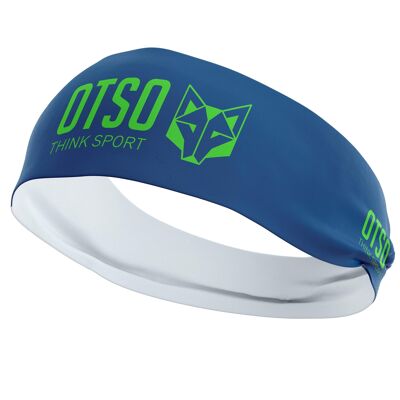 Fascia per capelli OTSO Sport blu elettrico / verde fluo 12 cm / taglia L