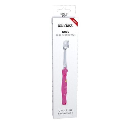 IONICKISS Ionic Kids Toothbrush with Soft Head for Sensitive Teeth and Gums - Pink
