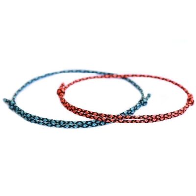 Bracelet set surf culture bleu rouge