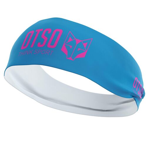 Cinta cabeza OTSO Sport Light Blue / Fluo Pink 12 cm / Talla L