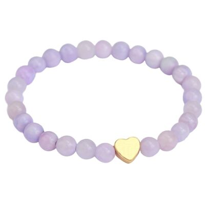 Pulsera gema corazón lila