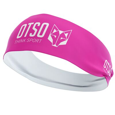 Headband OTSO Sport Fluo Pink / White 12 cm / Size L