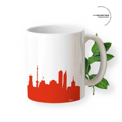 Berlin skyline mug. red