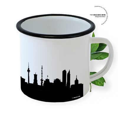 Berlin enamel cup. Skyline black