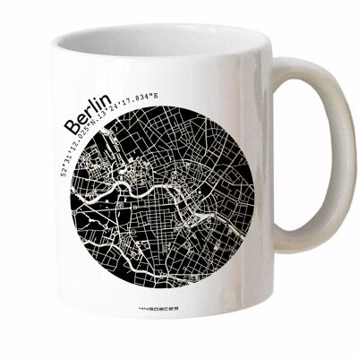 Berlin Map Tasse. schwarz