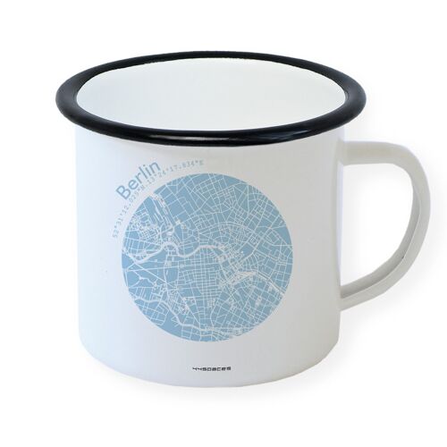 Berlin Map Emaille Tasse. ice