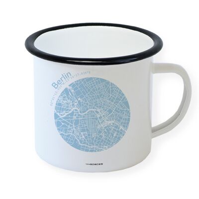 Berlin Map Enamel Mug. ice