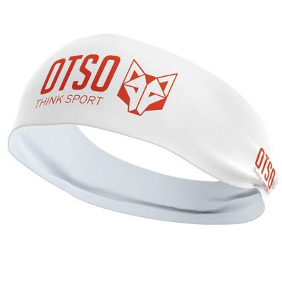 Stirnband OTSO Sport Weiß / Fluo Orange 12 cm / Größe L.