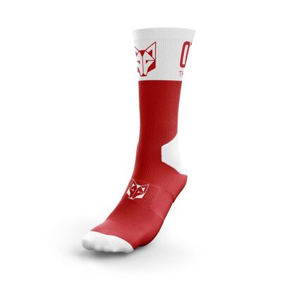 Hochgeschnittene Multisport-Socken in Rot und Weiß (Outlet)