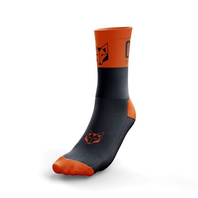 Mittelhohe Multisport-Socken in Schwarz und Fluo-Orange