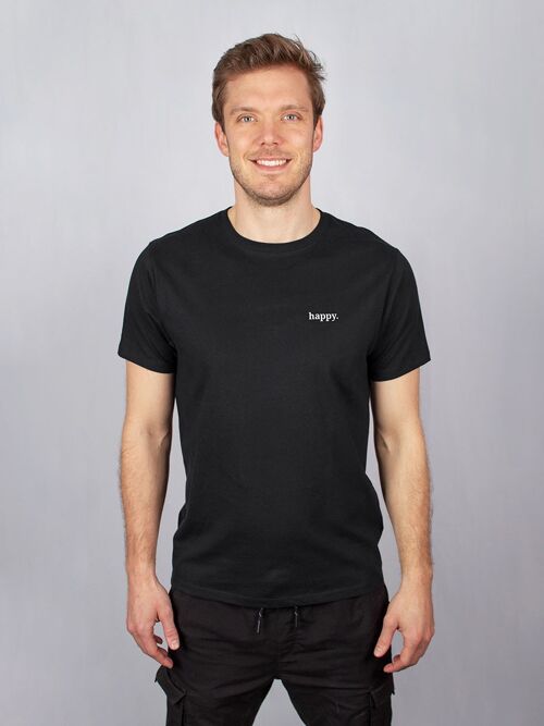 Herren / Unisex Shirt "happy." - Schwarz