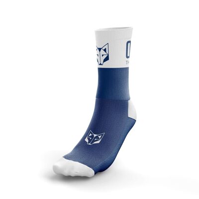 Mittelgroß geschnittene Multisport-Socken in leuchtendem Blau und Weiß