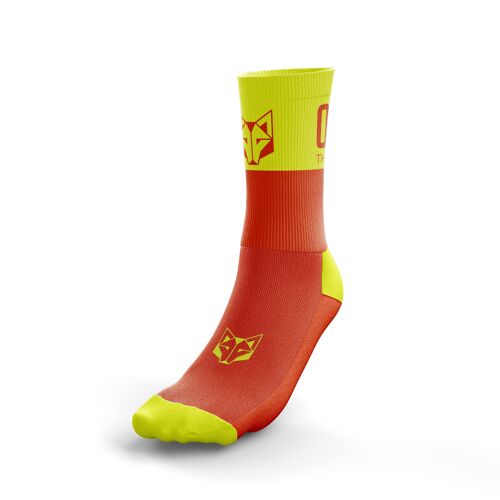 Calcetines Multideporte de Corte Medio Fluo Orange & Fluo Yellow