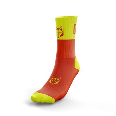 Fluo Orange & Fluo Yellow Mid Cut Multisport Socks
