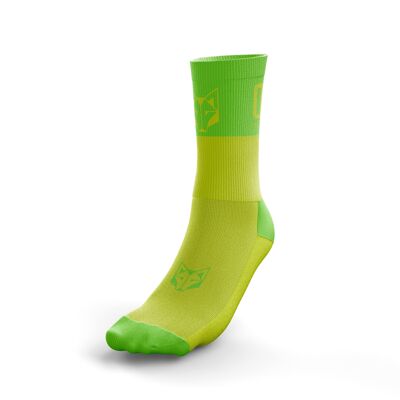 Chaussettes Multisport Coupe Moyenne Jaune Fluo & Vert Fluo