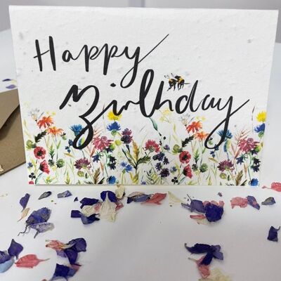 Wildflower Happy Birthday Plantable wildflower seed card