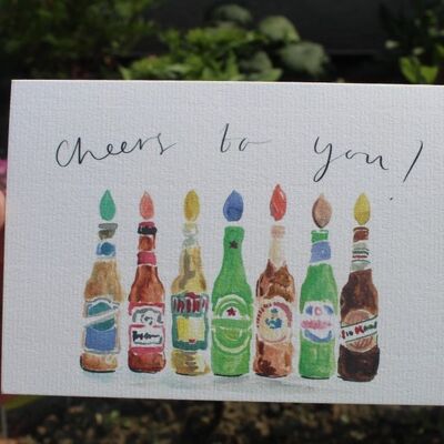 Cheers to You, Beer Birthday Pflanzbare Wildblumen-Samen-Grußkarte