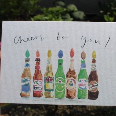 Cheers to You, Beer Birthday Pflanzbare Wildblumen-Samen-Grußkarte