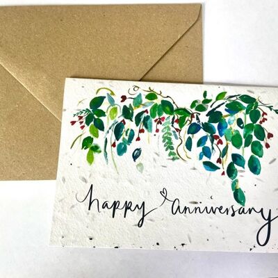 Happy Anniversary Carta piantabile con semi di fiori di campo