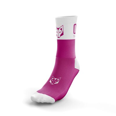 Chaussettes Multisport Coupe Moyenne Rose Fluo & Blanc