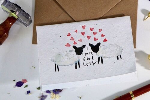 I Love Ewe Lots Valentines Plantable Wildflower Seed Card
