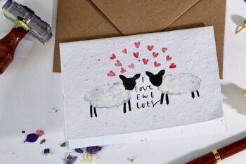 Carte de graines de fleurs sauvages à planter I Love Ewe Lots Valentines