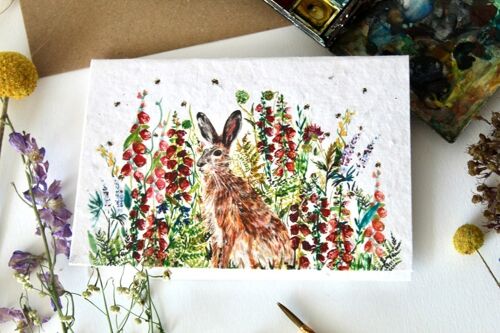 Hare in the WIldflowers Plantable