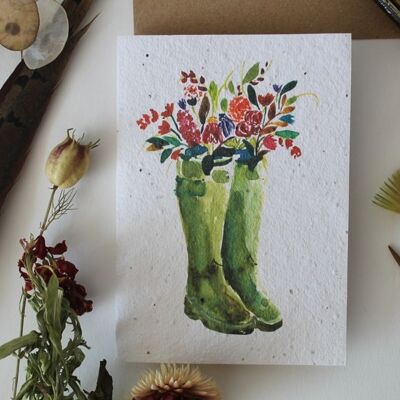 Floral wellies Plantable