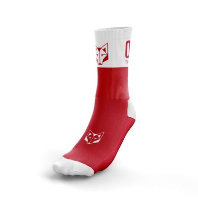 Rot-weiße Multisport-Socken mit mittlerem Schnitt