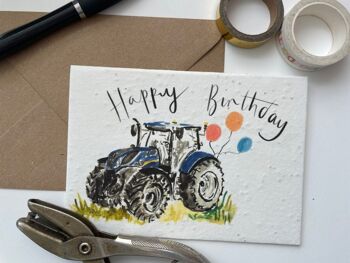 Tracteur Joyeux anniversaire Plantable