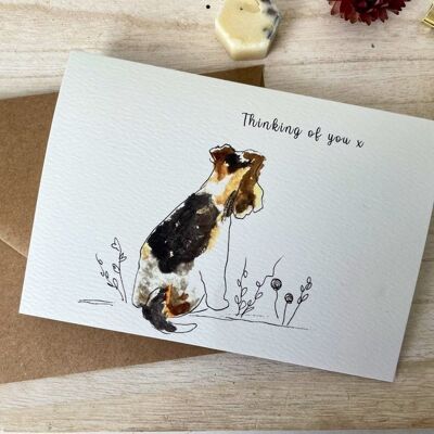 Dog Thinking of you sympathy  Plantable wildflower seed card