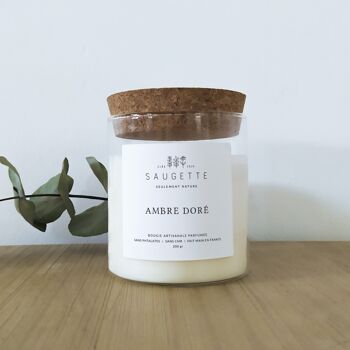 Ambre doré - Bougie artisanale parfumée à la cire de soja naturelle 5