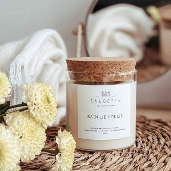 Bain de soleil - Bougie artisanale parfumée à la cire de soja naturelle 1