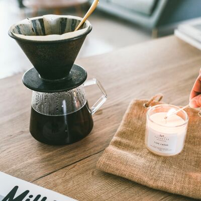 Café crème - Candela fatta a mano profumata con cera di soia naturale