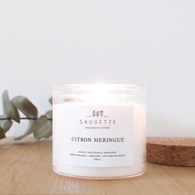 Citron meringué - Bougie artisanale parfumée à la cire de soja naturelle