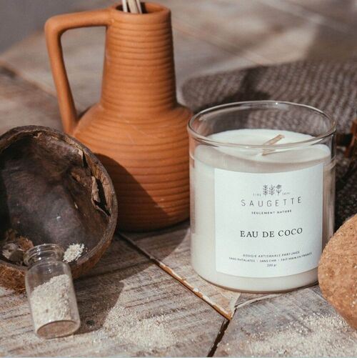 Eau de coco - Bougie artisanale parfumée à la cire de soja naturelle