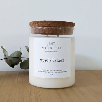 Musc sauvage - Bougie artisanale parfumée à la cire de soja naturelle 7