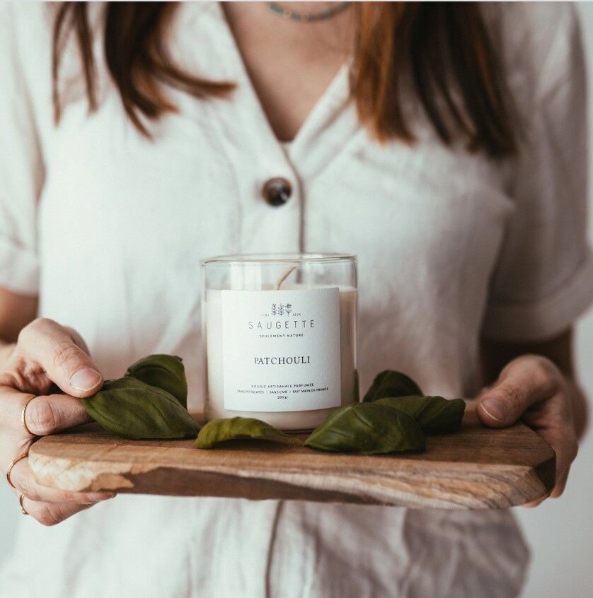 Patchouli - Candela fatta a mano profumata con cera di soia naturale
