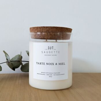 Tarte noix & miel - Bougie artisanale parfumée à la cire de soja naturelle 6