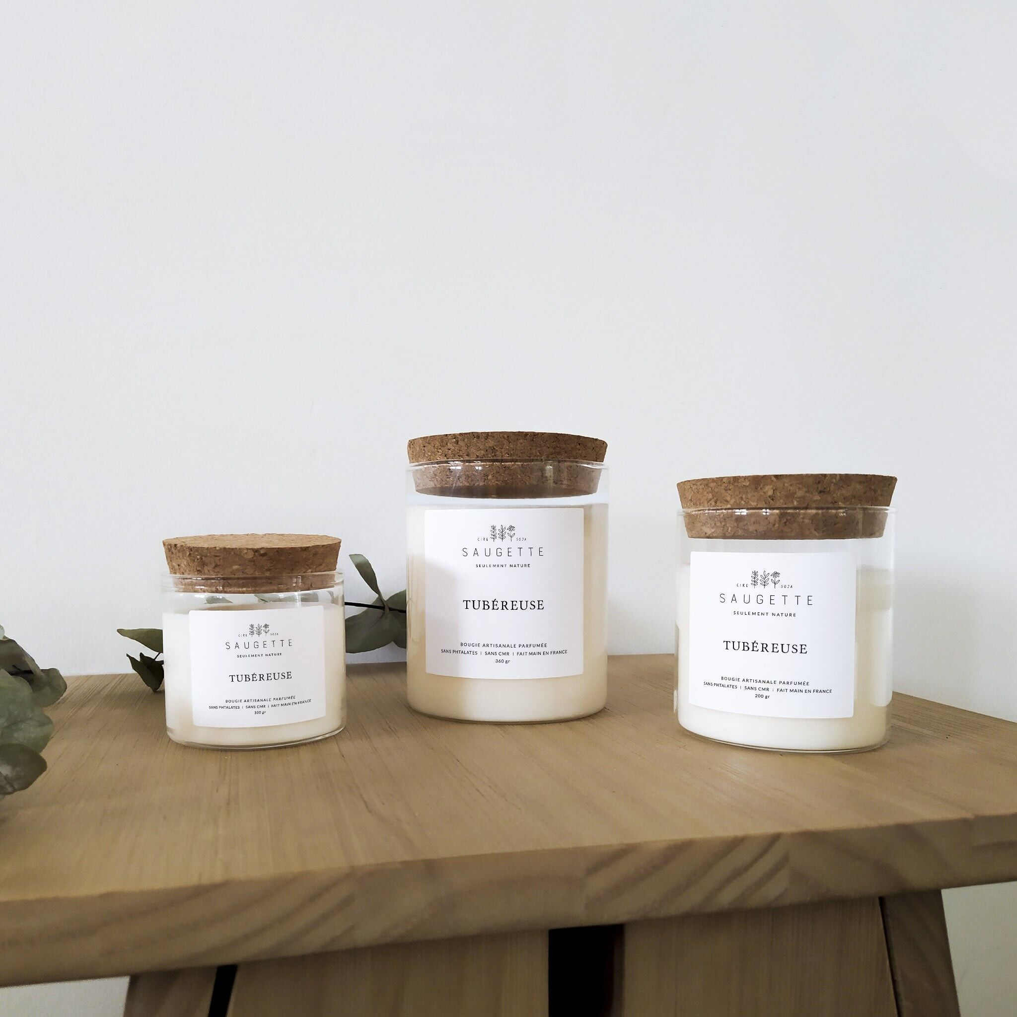 Tuberosa - Candela fatta a mano profumata con cera di soia naturale