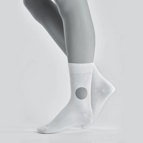 white & grey reflective socks x2