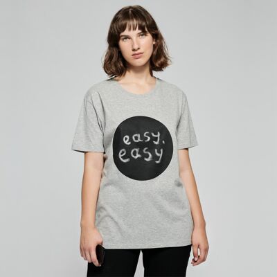 Camiseta para escribir con tiza, embalaje de regalo de algodón orgánico gris