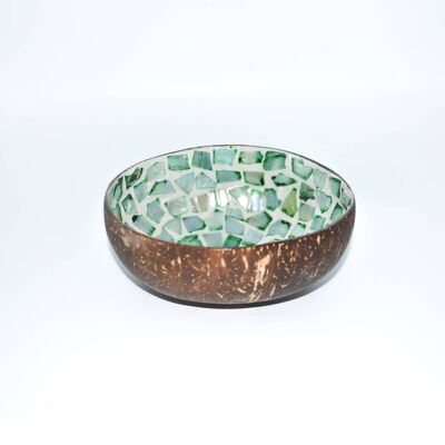 Coconut Shell Green, White, Mother of Pearl