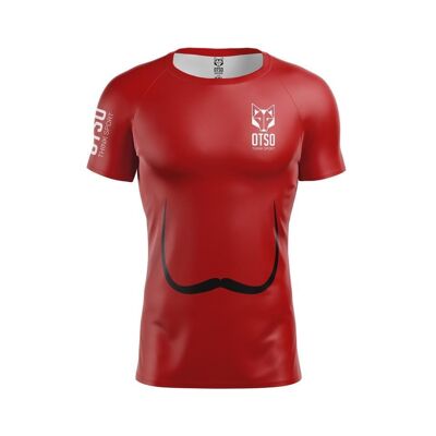 Men's Short Sleeve T-shirt Mustache Red