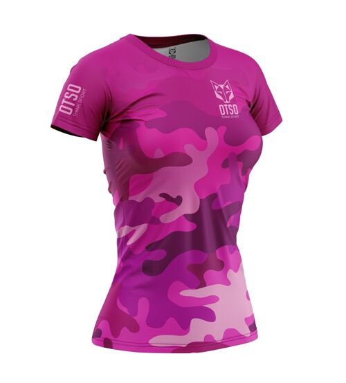 Camiseta Manga Corta Mujer Camo Pink